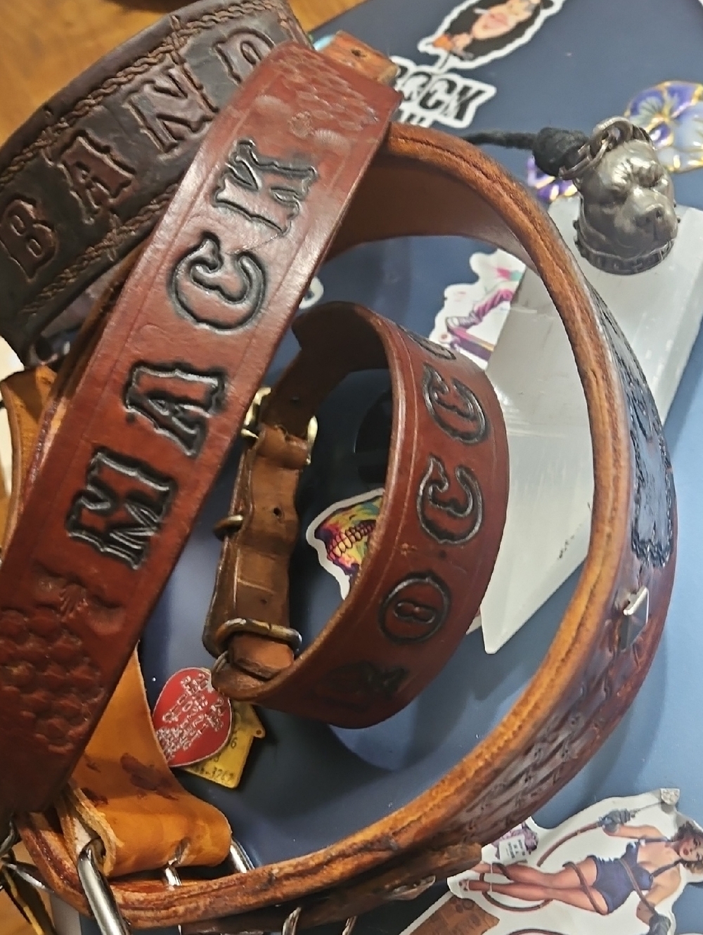 Tooled Leather CUSTOM Puppy And XSmall Dog Collars NEW - Picture 15 of 15